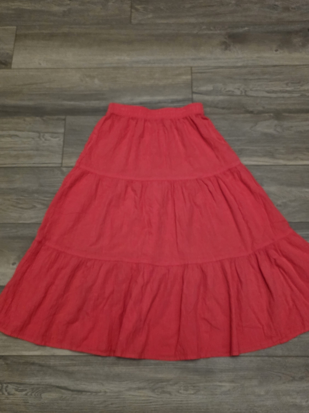 Tiered Maxi Skirt in Bright Red